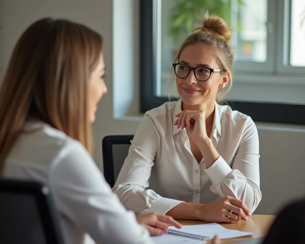 Life coach building confidence with client